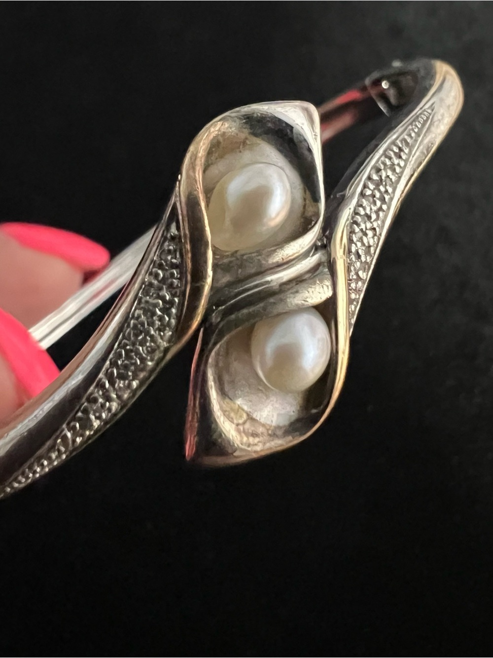 Ralph Lauren Sterling silver & 14kt gold peace Lilly clamp bangle bracelet